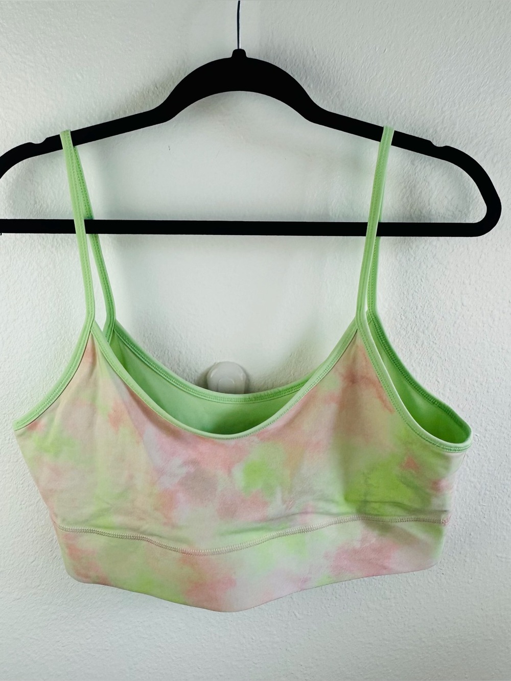 Fabletics Reversible Mint/Mint Pink Tie Dye Sports Bra Size L